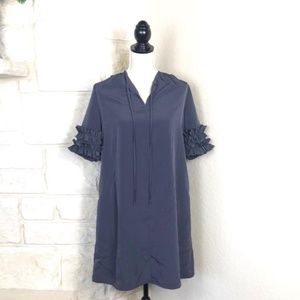 NWT Gray Ruffle Sleeve dress